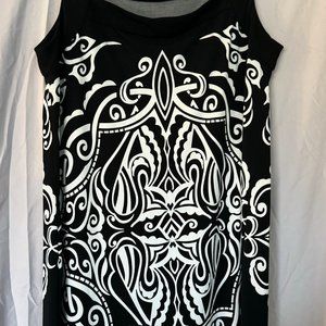 Style and Co, Black and white with Pasley design, size: Large